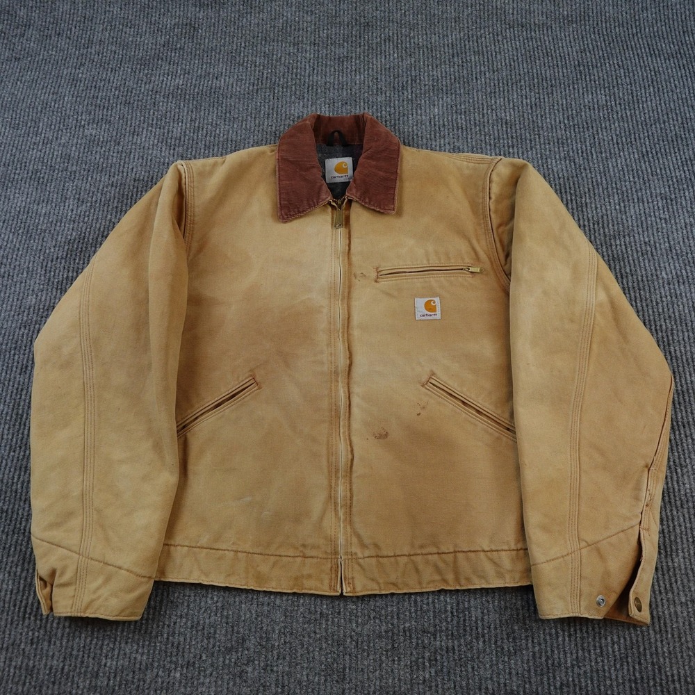 Vintage Carhartt Detroit Jacket Mens Medium Brown Blanket Lined Workwear